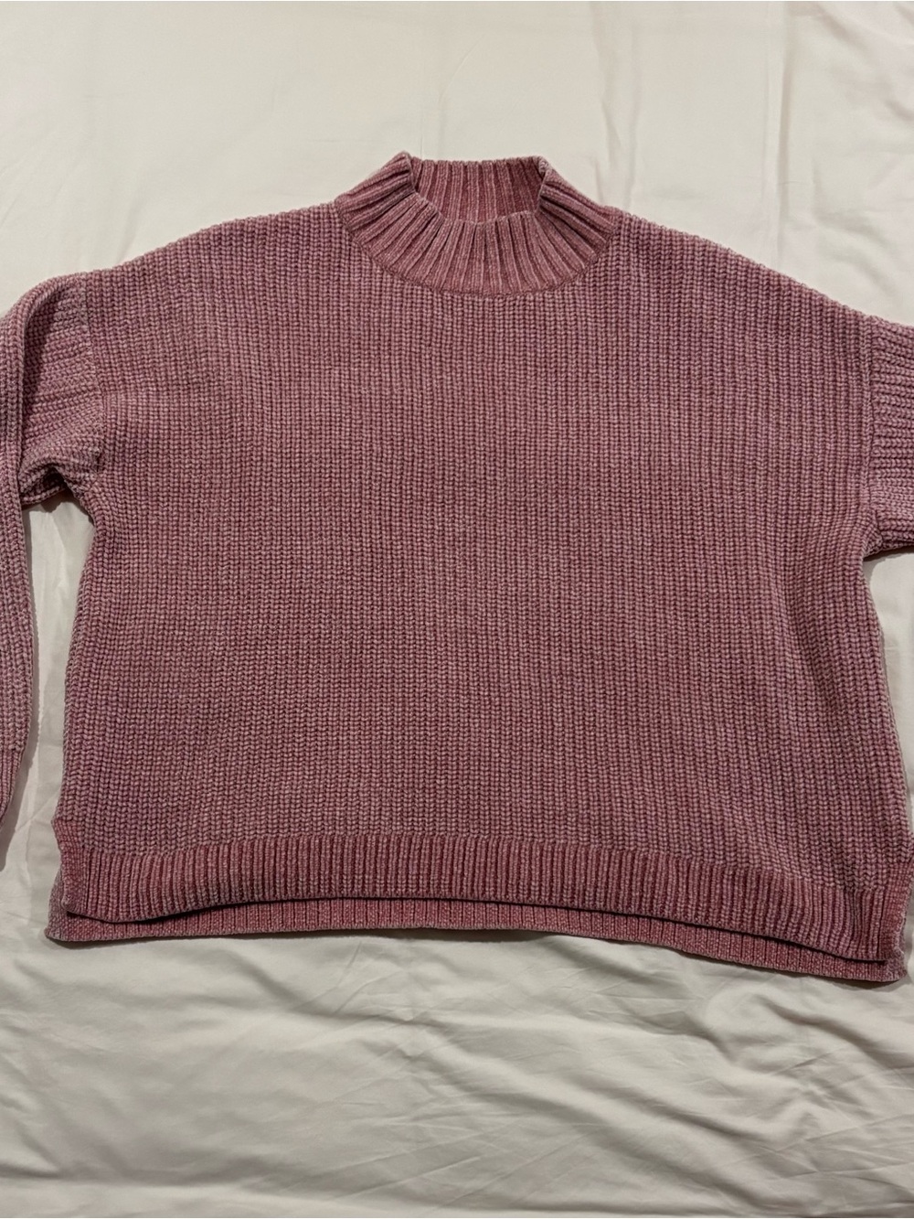 Time and Tru Dusty Rose Mock Neck Knit Sweater